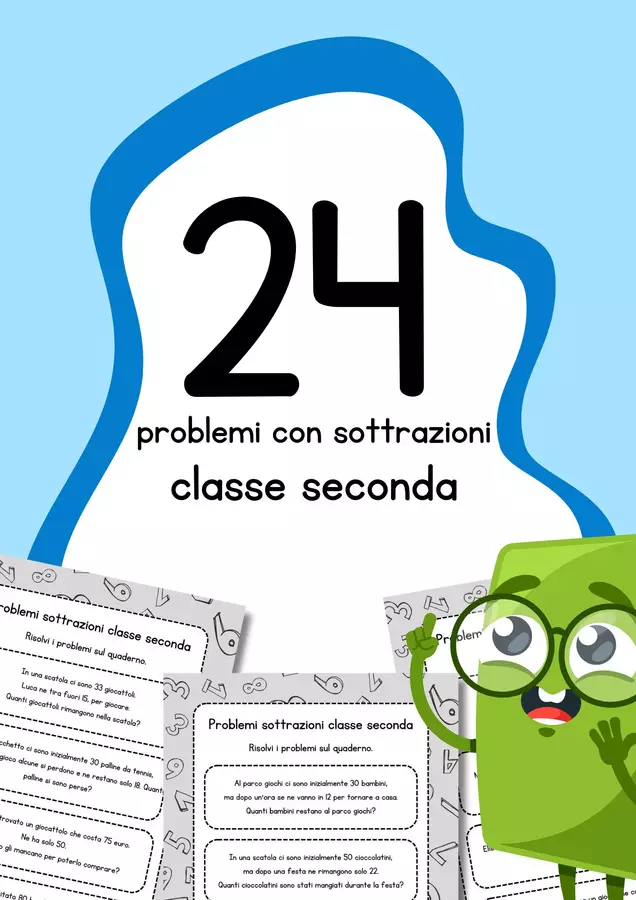 Problemi sottrazioni classe seconda Esercizi - Problemi sottrazioni classe seconda - MilleLibriPerBambini - Pagina di copertina