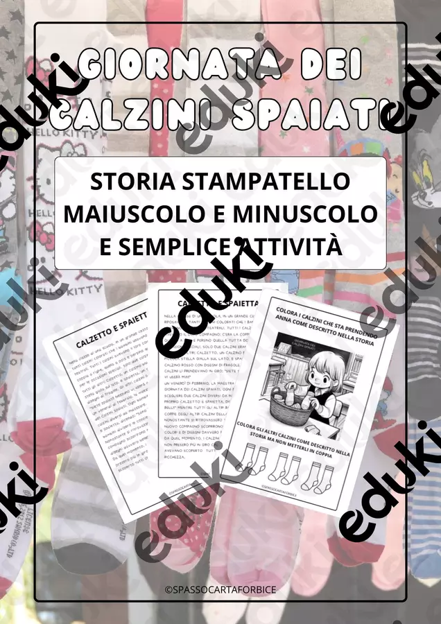 Storia dei calzini spaiati più semplice attività Esercizi - Storia dei calzini spaiati più semplice attività - Spassocartaforbice - Pagina di copertina