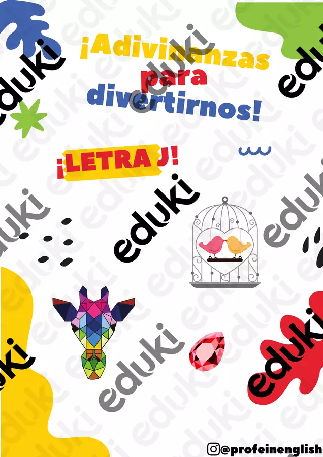 Indovinelli Lettera J! Flashcard - Indovinelli Lettera J! - Profe in English - Pagina di copertina