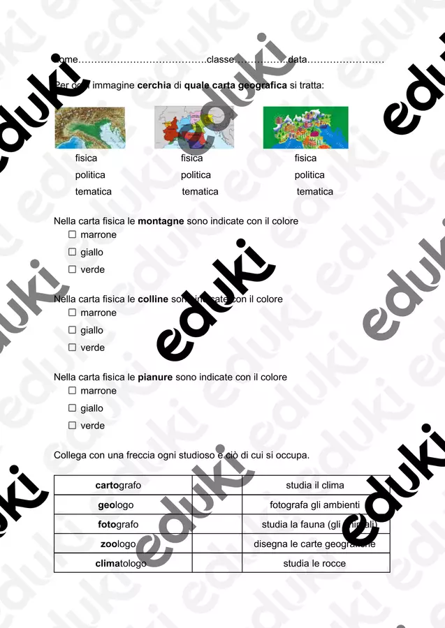 Verifica di geografia Esercizi - Verifica di geografia - la_maestra_giulia - Pagina di copertina