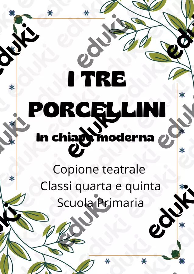 Uso didattico di "I Tre Porcellini in chiave moderna" Programmi scolastici / Materiali per docenti - Uso didattico di "I Tre Porcellini in chiave moderna" - La Tata dei libri - Pagina di copertina