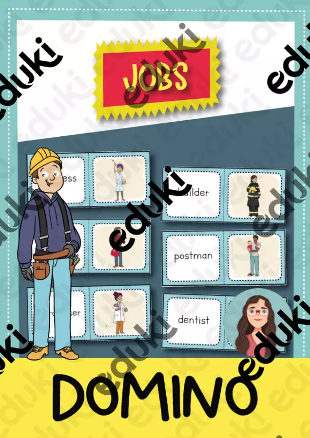 Jobs / Gioco del domino dei mestieri per la lezione di inglese Giochi - Jobs / Gioco del domino dei mestieri per la lezione di inglese - Brighter Day Classroom - Pagina di copertina