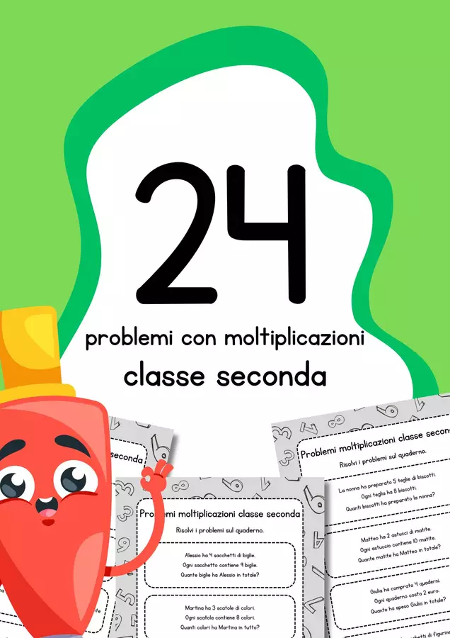 Problemi con le moltiplicazioni per la classe seconda Esercizi - Problemi con le moltiplicazioni per la classe seconda - MilleLibriPerBambini - Pagina di copertina