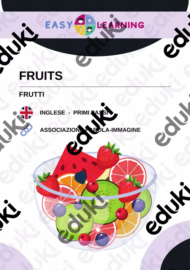 Indovina la Frutta - Guess the Fruits / Inglese Beginner Esercizi - Indovina la Frutta - Guess the Fruits / Inglese Beginner - Easy Learning Academy - Pagina di copertina