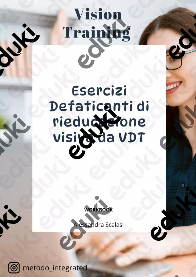 Esercizi defaticanti: Vision Training per lo stress visivo Esercizi - Esercizi defaticanti: Vision Training per lo stress visivo - Alessandra Scalas - Pagina di copertina