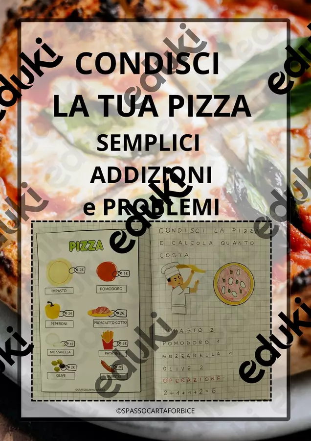 MATEMATICA CLASSE PRIMA ADDIZIONI PIZZA Esercizi - MATEMATICA CLASSE PRIMA ADDIZIONI PIZZA - Spassocartaforbice - Pagina di copertina