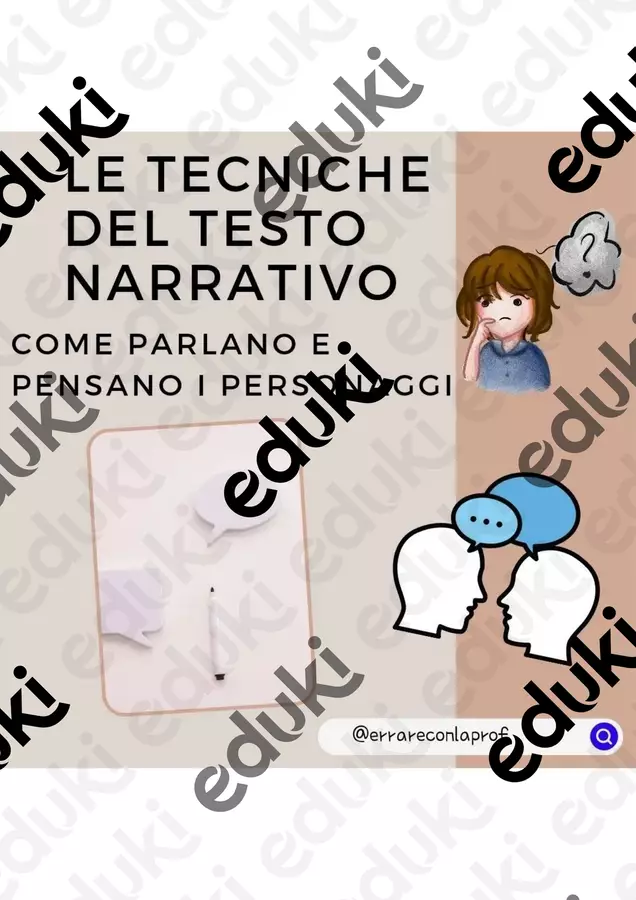 Come parlano e pensano i personaggi Materiale di supporto/inclusione - Come parlano e pensano i personaggi - errareconlaprof - Pagina di copertina