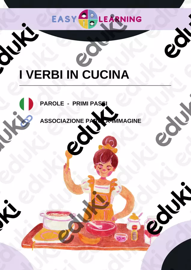 Impara i Verbi in Cucina / Italiano Esercizi - Impara i Verbi in Cucina / Italiano - Easy Learning Academy - Pagina di copertina