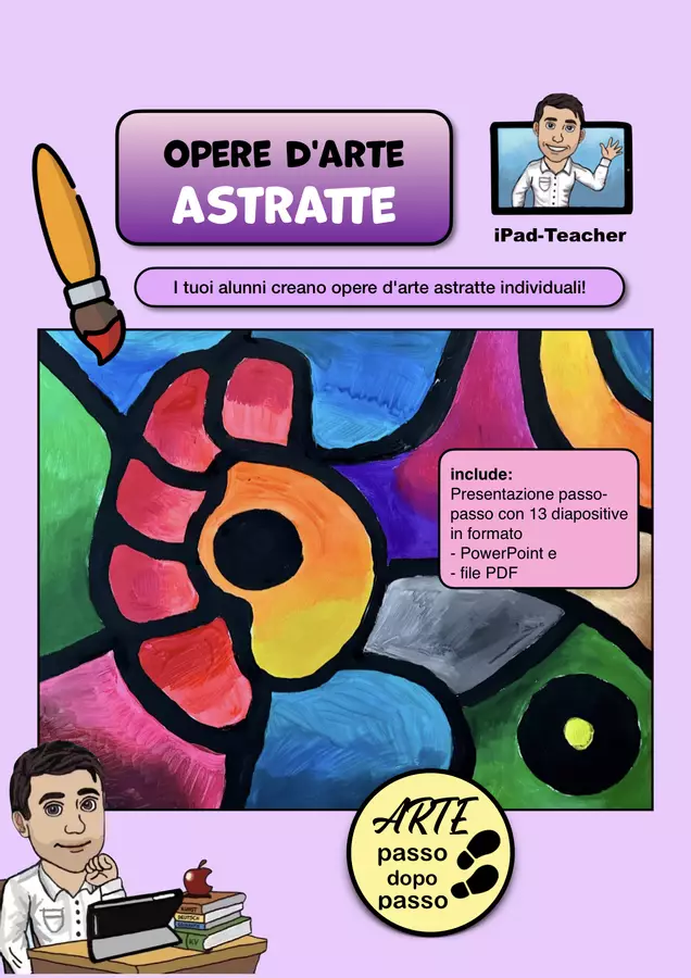 Arte - Passo dopo passo: opera d'arte astratta Programmi scolastici / Materiali per docenti - Arte - Passo dopo passo: opera d'arte astratta - Thomas – Prof di Arte - Pagina di copertina