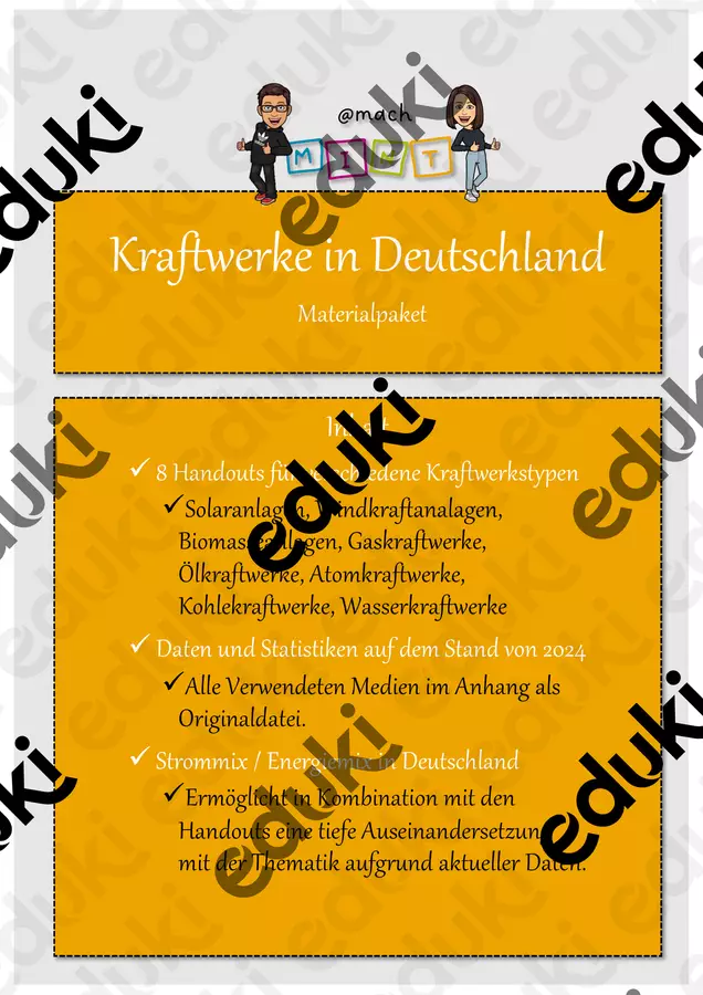 Materialpaket - Kraftwerke in Deutschland Arbeitsblätter - Materialpaket - Kraftwerke in Deutschland - teach_iee - Deckblatt