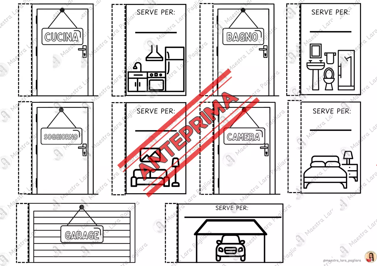 Spazi e funzioni della casa Clipart / Immagini originali - Spazi e funzioni della casa - Maestra Lara Pagliara - Pagina di copertina