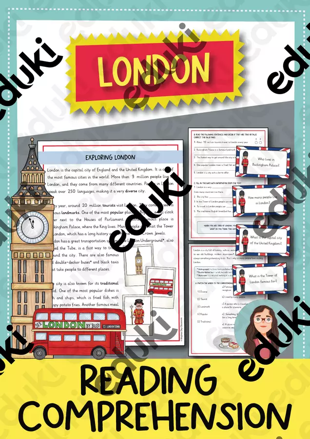 London / Londra – Comprensione del testo + grammatica (inglese) Esercizi - London / Londra – Comprensione del testo + grammatica (inglese) - Brighter Day Classroom - Pagina di copertina
