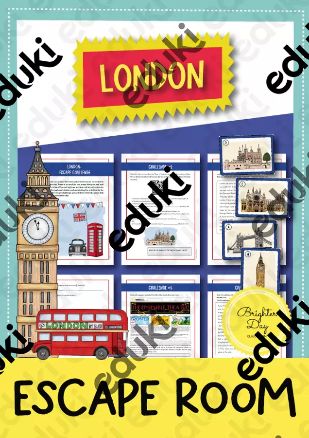 London Escape Room / Sala riunioni; 7a e 8a classe (inglese) Schede informative - London Escape Room / Sala riunioni; 7a e 8a classe (inglese) - Brighter Day Classroom - Pagina di copertina