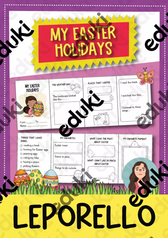 My Easter Holidays Leporello / Faltheft (Italiano) Flashcard - My Easter Holidays Leporello / Faltheft (Italiano) - Brighter Day Classroom - Pagina di copertina