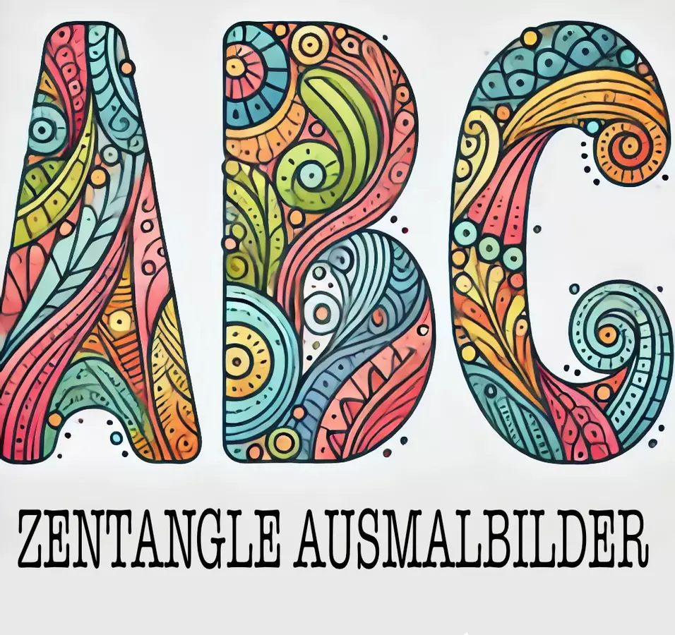 ABC Zentangle Disegni da colorare (26 illustrazioni da colorare) Materiale per pittura e bricolage - ABC Zentangle Disegni da colorare (26 illustrazioni da colorare) - Kontrollmops - Pagina di copertina