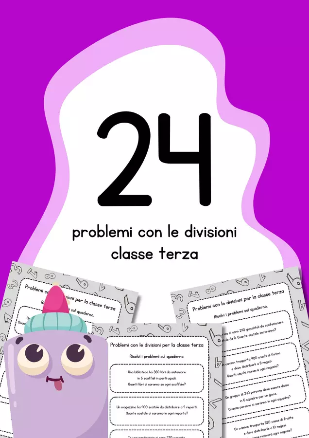 Problemi con le divisioni classe terza scuola primaria Esercizi - Problemi con le divisioni classe terza scuola primaria - MilleLibriPerBambini - Pagina di copertina