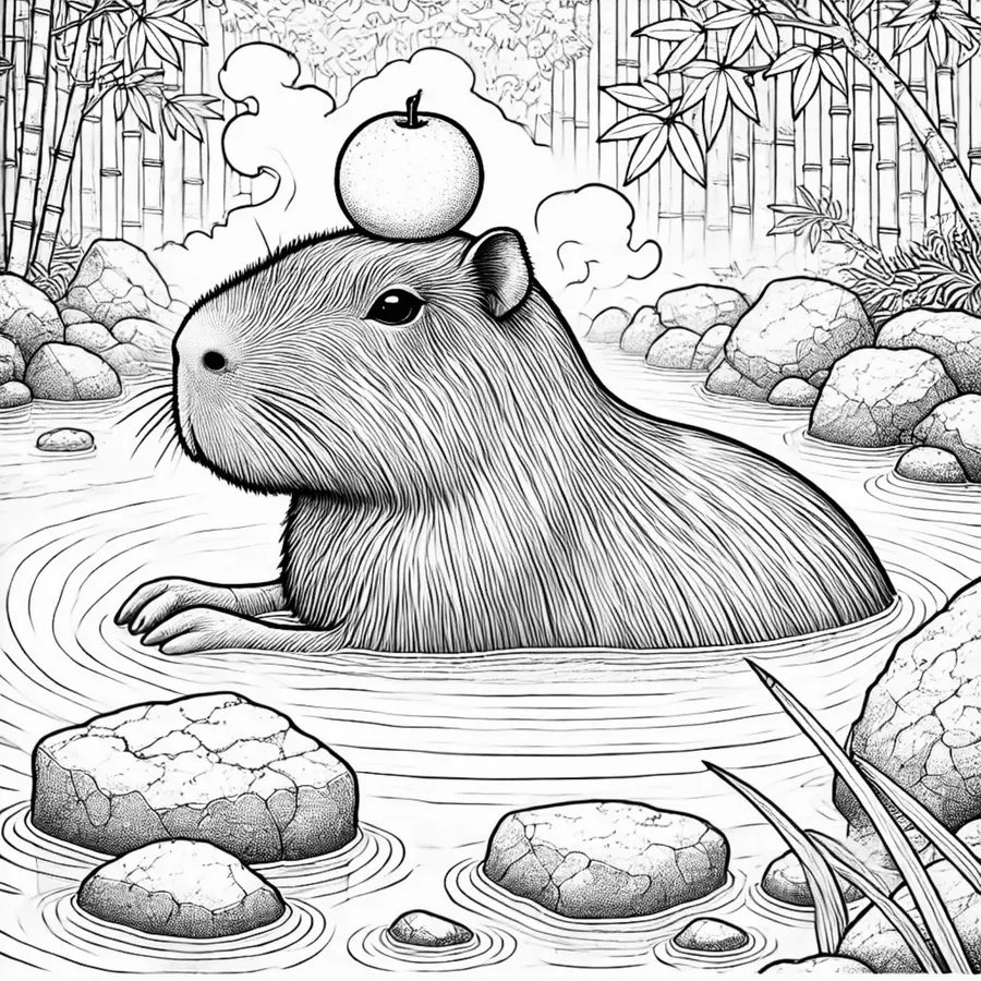 Capibara Disegni da colorare (50 illustrazioni realistiche da colorare) Materiale per pittura e bricolage - Capibara Disegni da colorare (50 illustrazioni realistiche da colorare) - Kontrollmops - Pagina di copertina