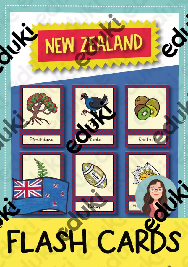 New Zealand flash cards / Carte illustrate (Inglese) Flashcard - New Zealand flash cards / Carte illustrate (Inglese) - Brighter Day Classroom - Pagina di copertina