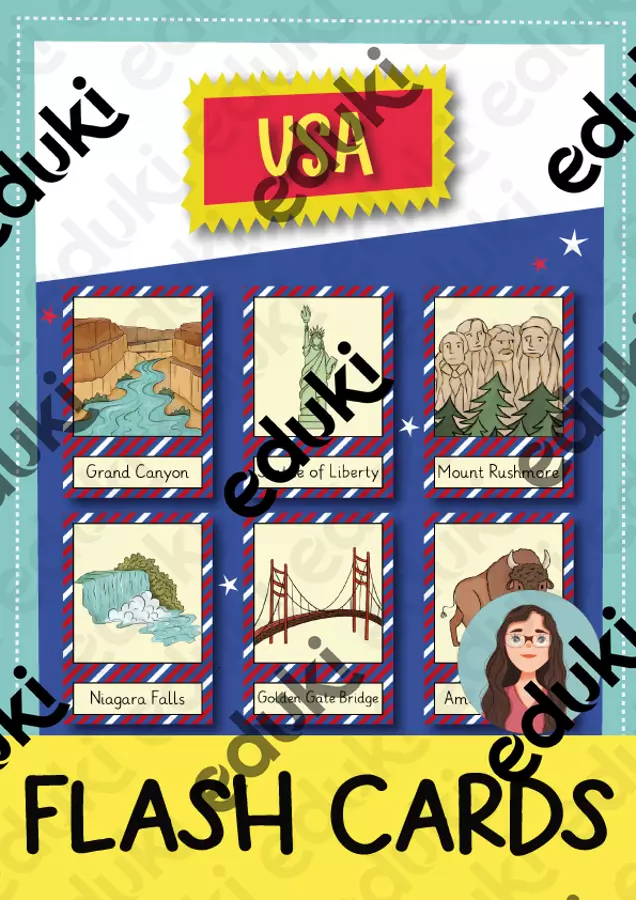 USA flash cards / Carte illustrate (Inglese) Flashcard - USA flash cards / Carte illustrate (Inglese) - Brighter Day Classroom - Pagina di copertina