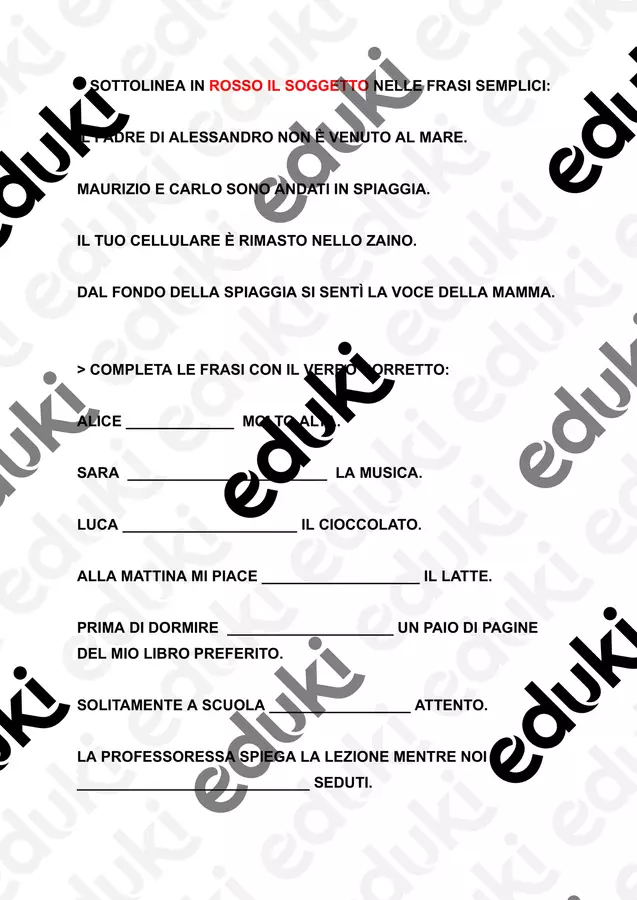 Italiano - verifica di completamento alunni NAI Esercizi - Italiano - verifica di completamento alunni NAI - Arte&Sostegno - Pagina di copertina
