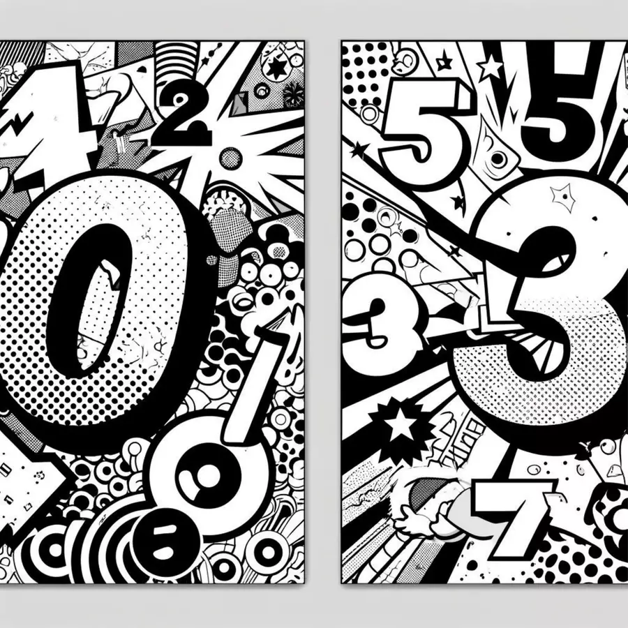 Pop Art Numeri Disegni da Colorare 0-10 (11 Illustrazioni) Materiale per pittura e bricolage - Pop Art Numeri Disegni da Colorare 0-10 (11 Illustrazioni) - Kontrollmops - Pagina di copertina
