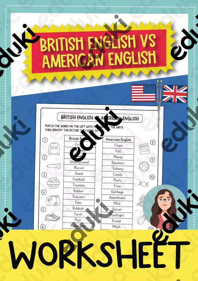 British English vs American English (English) / Inglese britannico vs inglese americano (Inglese) Schede informative - British English vs American English (English) / Inglese britannico vs inglese americano (Inglese) - Brighter Day Classroom - Pagina di copertina