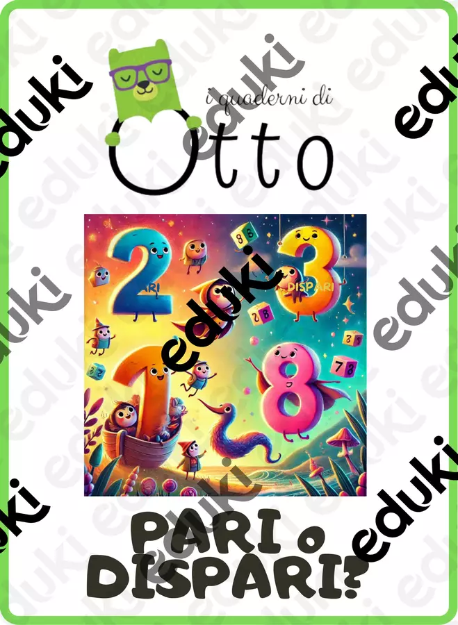 Pari o Dispari Esercizi - Pari o Dispari - I quaderni di Otto - Pagina di copertina