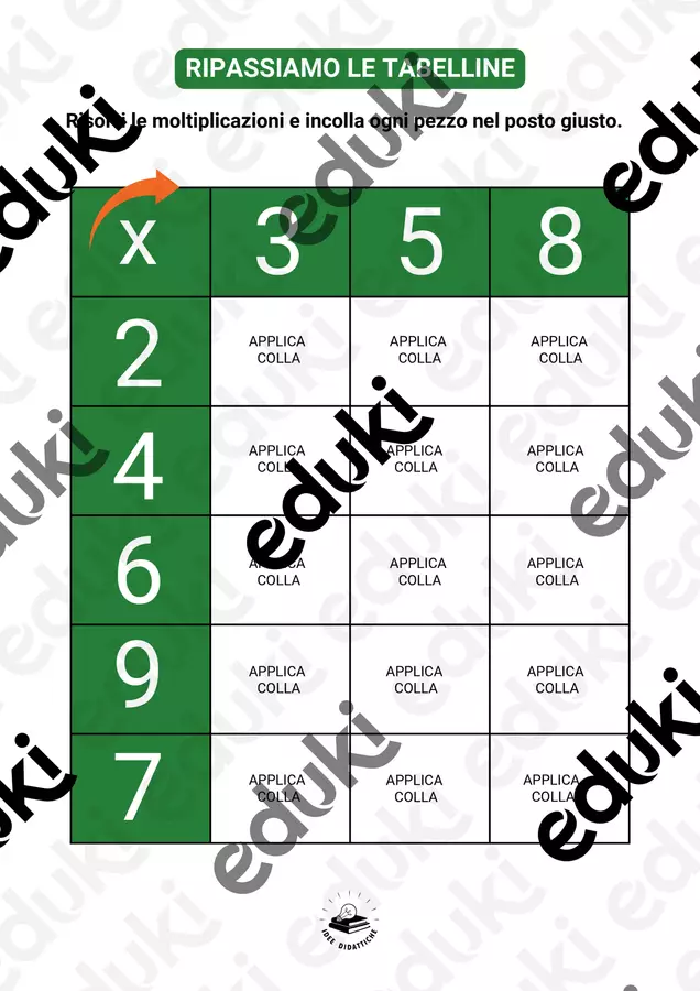 Puzzle delle Tabelline - Ripasso e Consolidamento. Esercizi - Puzzle delle Tabelline - Ripasso e Consolidamento. - Idee Didattiche - Pagina di copertina
