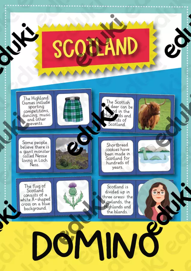 Scotland Domino-Spiel: Differenziato 2 volte (inglese) Materiale di supporto/inclusione - Scotland Domino-Spiel: Differenziato 2 volte (inglese) - Brighter Day Classroom - Pagina di copertina