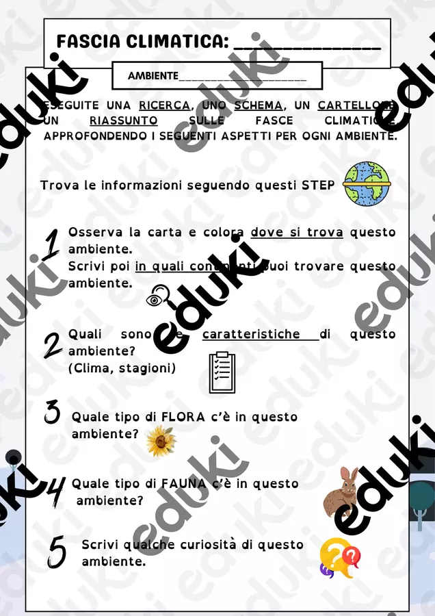 FASCIA CLIMATICA, lavoro di gruppo Materiale di supporto/inclusione - FASCIA CLIMATICA, lavoro di gruppo - Maestra Arianna 🌻 - Pagina di copertina