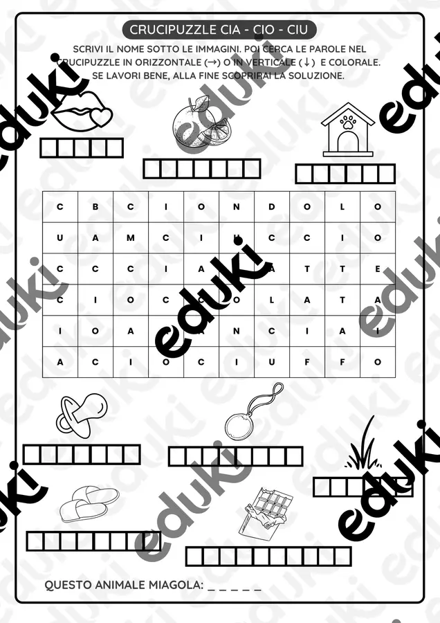 CRUCIPUZZLE_Cia - Cio - Ciu Esercizi - CRUCIPUZZLE_Cia - Cio - Ciu - MaestraRaky - Pagina di copertina