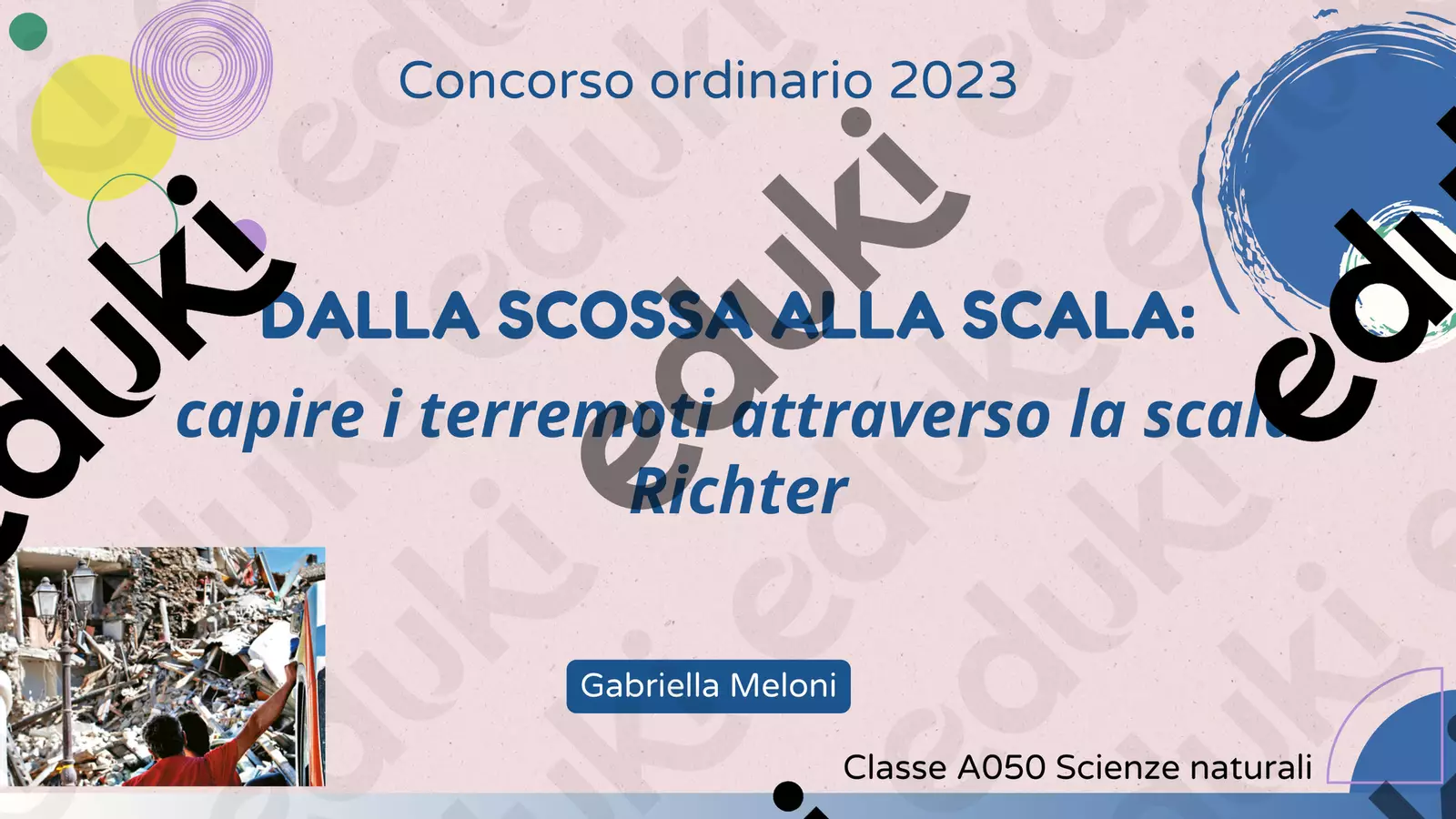 Orale concorso A050- Scienze della Terra Materiale di supporto/inclusione - Orale concorso A050- Scienze della Terra - ScienzebyGabi - Pagina di copertina