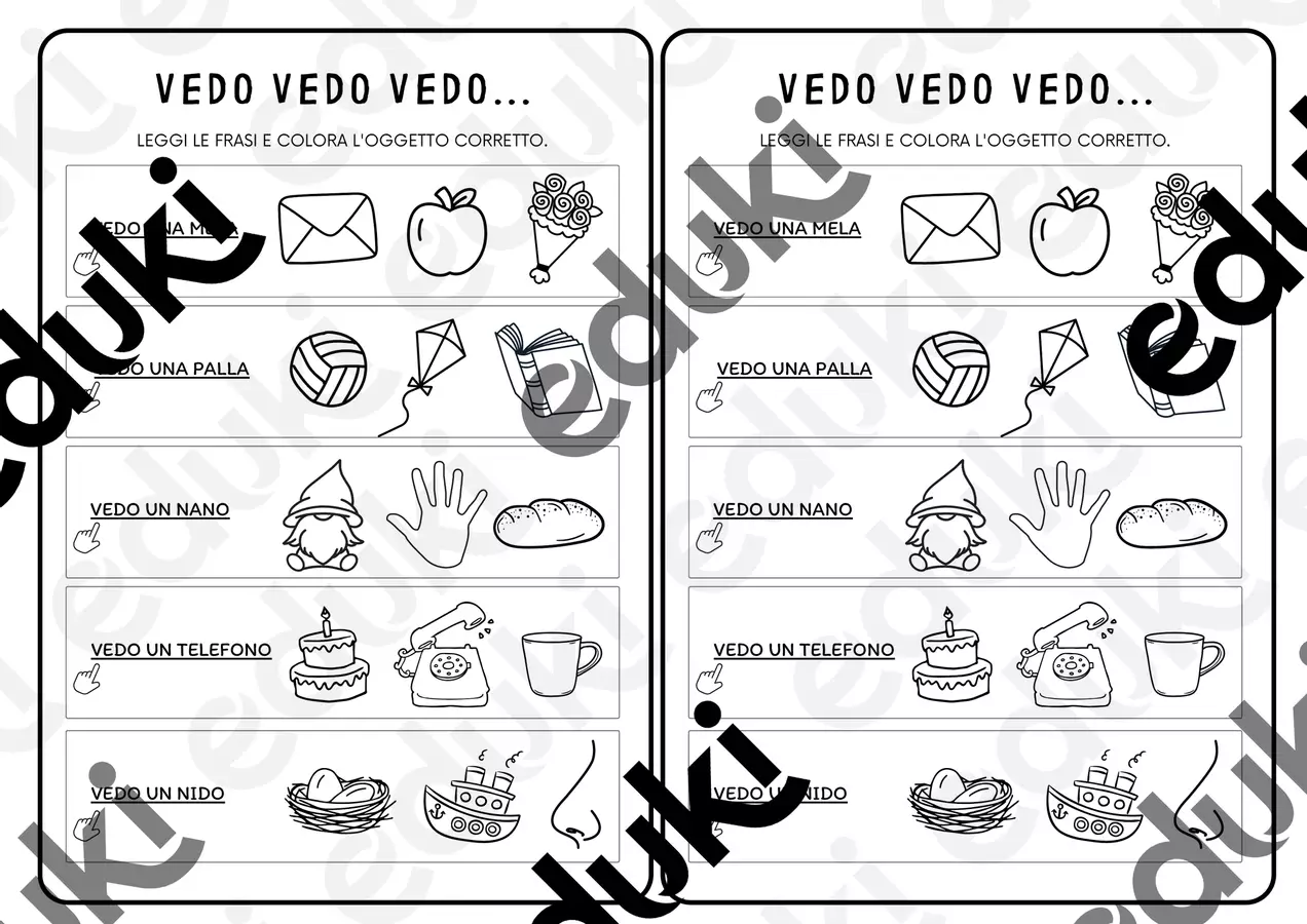 VEDO VEDO Esercizi - VEDO VEDO - maestra.giorgia - Pagina di copertina