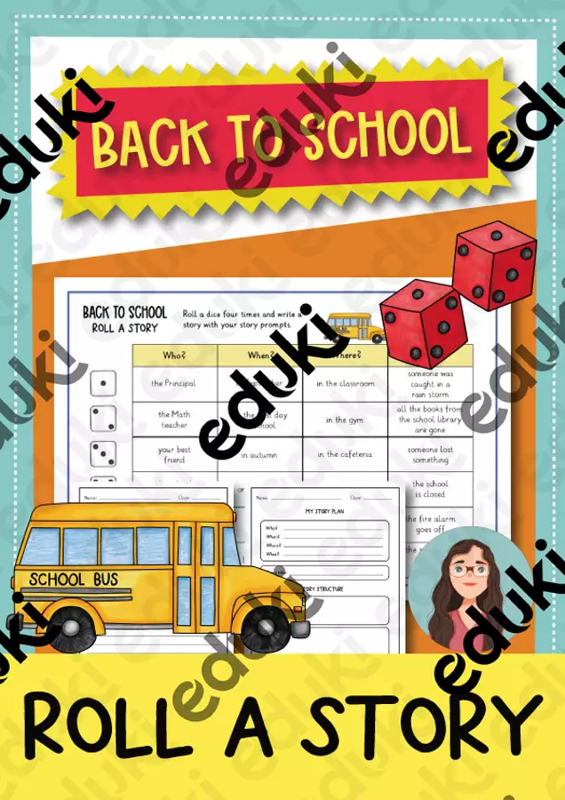 Back to School Roll a Story: creative writing activity; 2 differenziati (Inglese) Schede informative - Back to School Roll a Story: creative writing activity; 2 differenziati (Inglese) - Brighter Day Classroom - Pagina di copertina