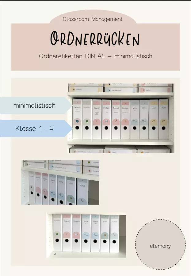 Ordnungssystem: Ordner/Ordnerrücken Etiketten