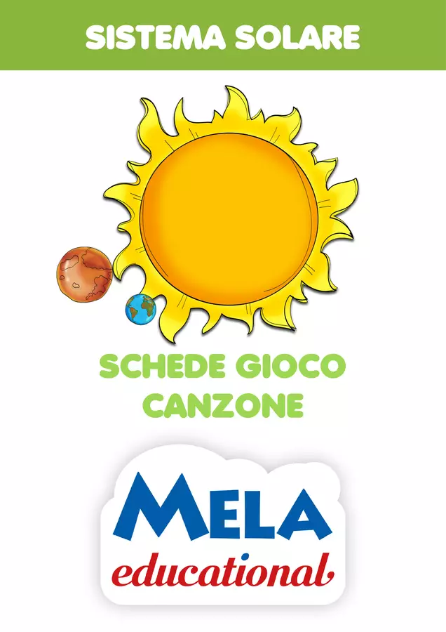 Sistema solare - schede con canzone - SCARICA GRATIS Audio - Sistema solare - schede con canzone - SCARICA GRATIS - Mela educational - Pagina di copertina