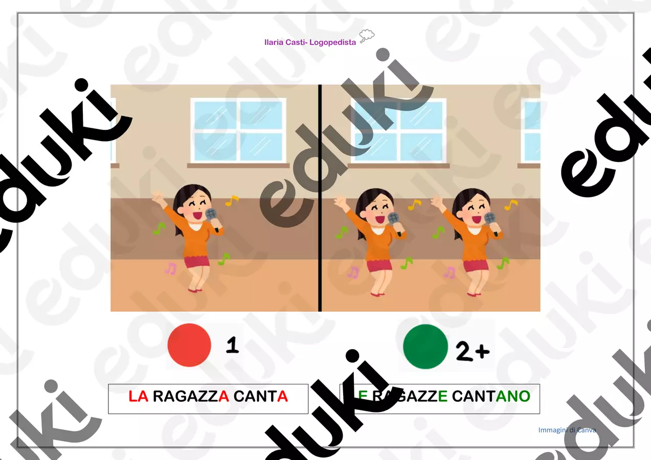 morfosintassi singolare / plurale Esercizi - morfosintassi singolare / plurale - Logopedista Ilaria Casti - Pagina di copertina