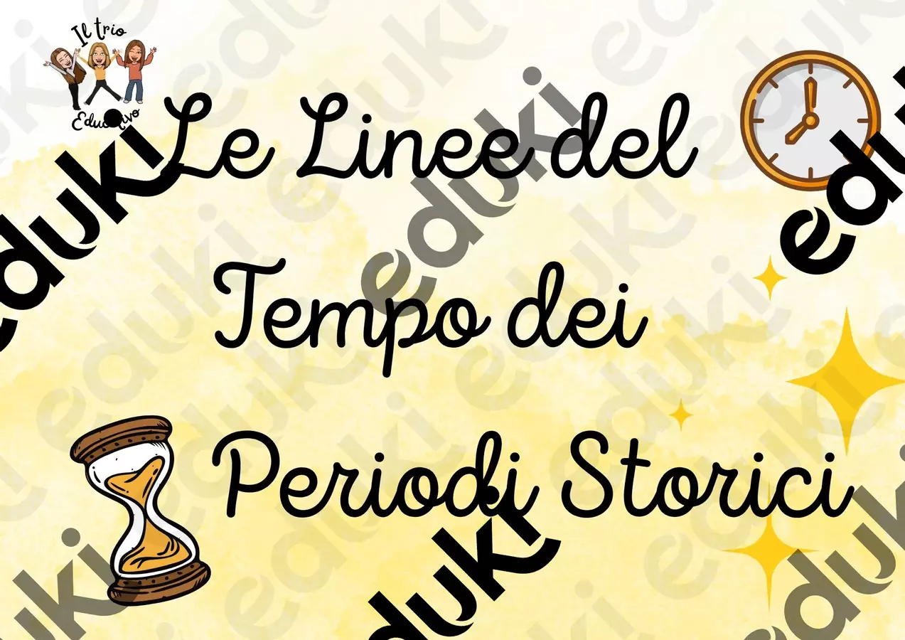 LE LINEE DEL TEMPO DEI PERIODI STORICI Materiale di supporto/inclusione - LE LINEE DEL TEMPO DEI PERIODI STORICI - TrioEducativo - Pagina di copertina