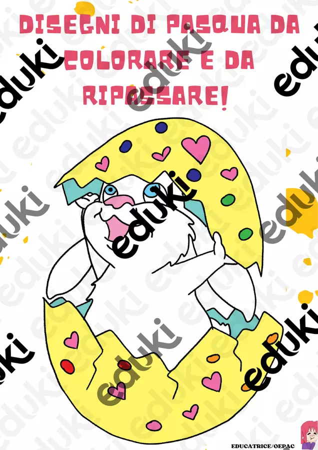DISEGNI DI PASQUA DA COLORARE E DA RIPASSARE! Materiale per pittura e bricolage - DISEGNI DI PASQUA DA COLORARE E DA RIPASSARE! - educatrice_oepac - Pagina di copertina