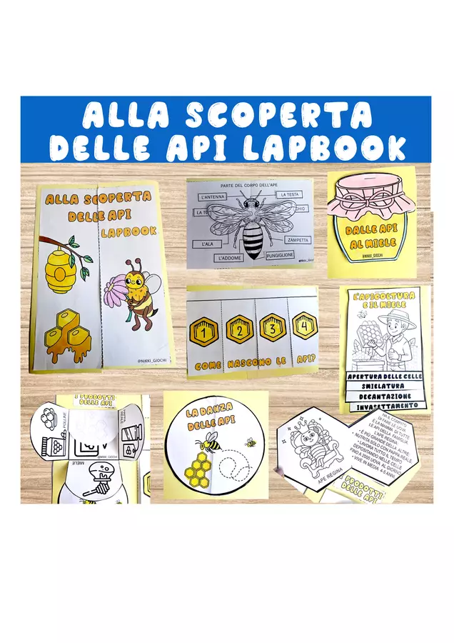 🌼🐝 Alla Scoperta delle Api - Lapbook Esercizi - 🌼🐝 Alla Scoperta delle Api - Lapbook - Nikki_Giochi - Pagina di copertina