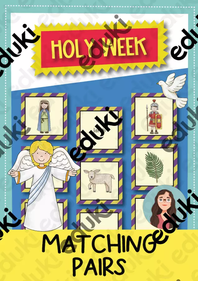 Holy Week - Easter Matching Pairs Game (English) / Settimana Santa - Gioco delle coppie di Pasqua (Inglese) Flashcard - Holy Week - Easter Matching Pairs Game (English) / Settimana Santa - Gioco delle coppie di Pasqua (Inglese) - Brighter Day Classroom - Pagina di copertina