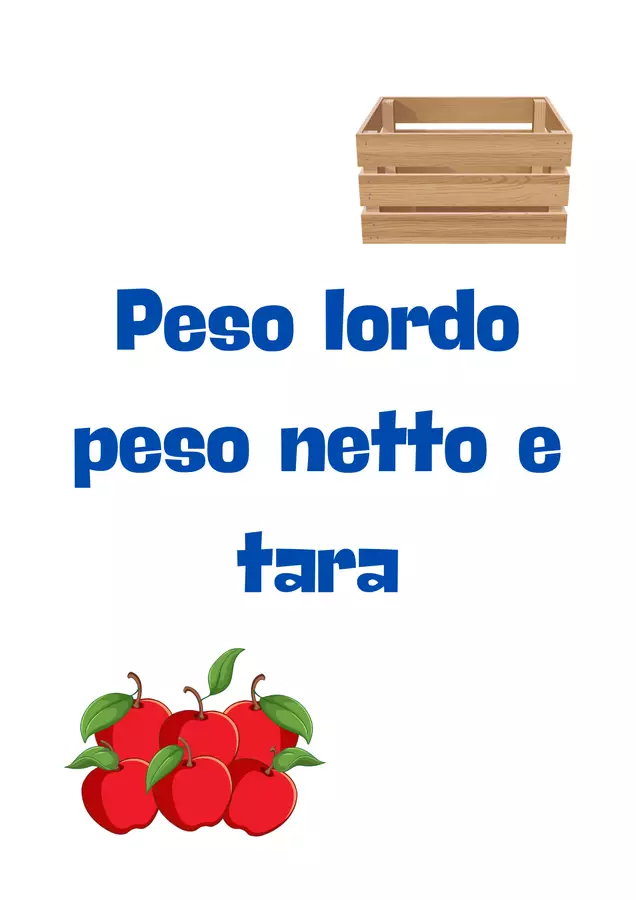 Peso lordo Peso netto e tara Materiale di supporto/inclusione - Peso lordo Peso netto e tara - StefyTutorDsa - Pagina di copertina