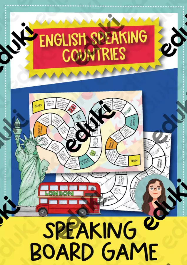 English speaking countries - speaking board game (English) - Paesi di lingua inglese - gioco da tavolo parlante (inglese) Materiale di supporto/inclusione - English speaking countries - speaking board game (English) - Paesi di lingua inglese - gioco da tavolo parlante (inglese) - Brighter Day Classroom - Pagina di copertina