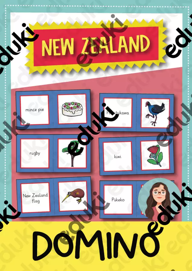 New Zealand Domino-Game (English) / Domino-Spiel della Nuova Zelanda (inglese) Flashcard - New Zealand Domino-Game (English) / Domino-Spiel della Nuova Zelanda (inglese) - Brighter Day Classroom - Pagina di copertina