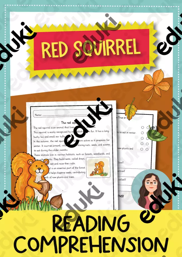 Red squirrel / autumn reading comprehension (English) / Scoiattolo rosso / comprensione della lettura autunnale (inglese) Schede informative - Red squirrel / autumn reading comprehension (English) / Scoiattolo rosso / comprensione della lettura autunnale (inglese) - Brighter Day Classroom - Pagina di copertina