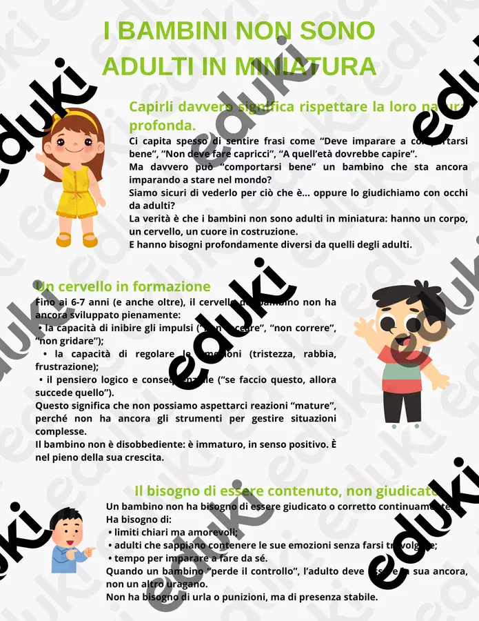 I BAMBINI NON SONO ADULTI Altro tipo di materiale - I BAMBINI NON SONO ADULTI - 🎀Maestra Miri🎀 - Pagina di copertina