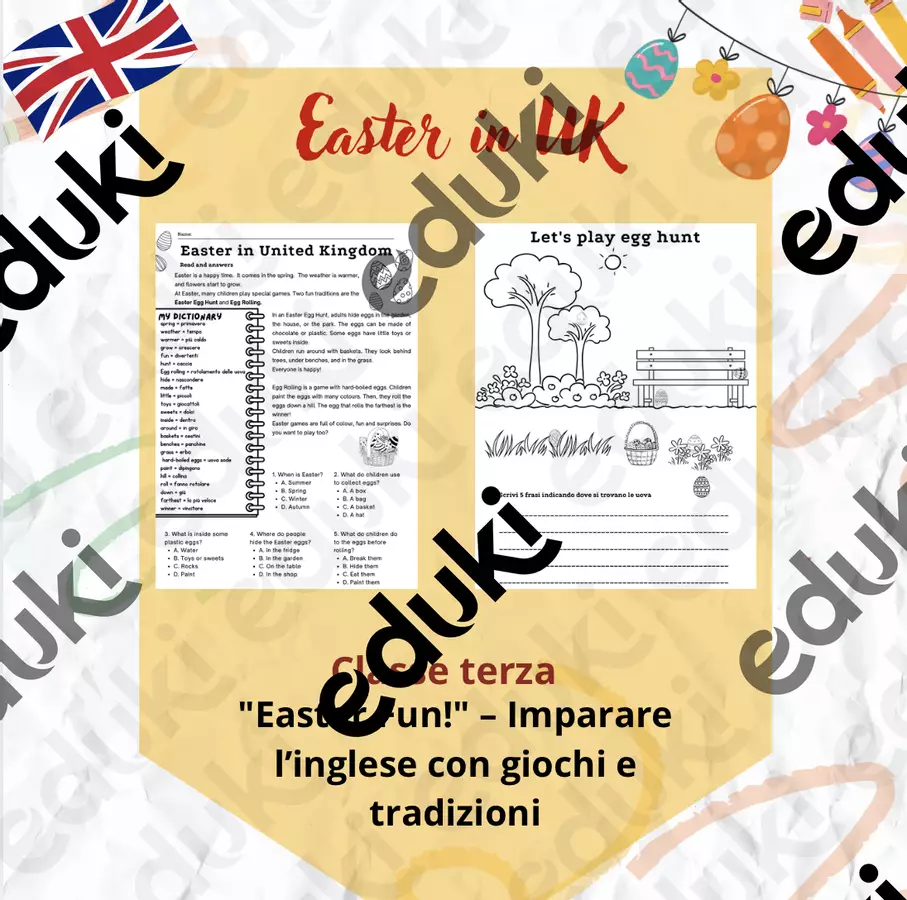 Easter in United Kingdom - classe terza attività Pasqua Esercizi - Easter in United Kingdom - classe terza attività Pasqua - Caterina Borello - Pagina di copertina