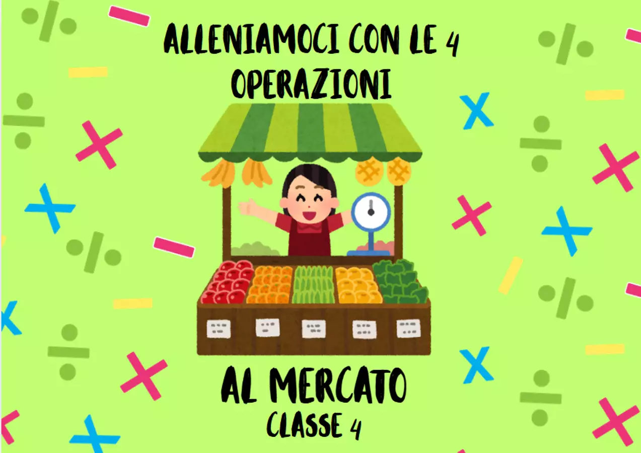 Operazioni: Al mercato Esercizi - Operazioni: Al mercato - Officina - didattica - Pagina di copertina