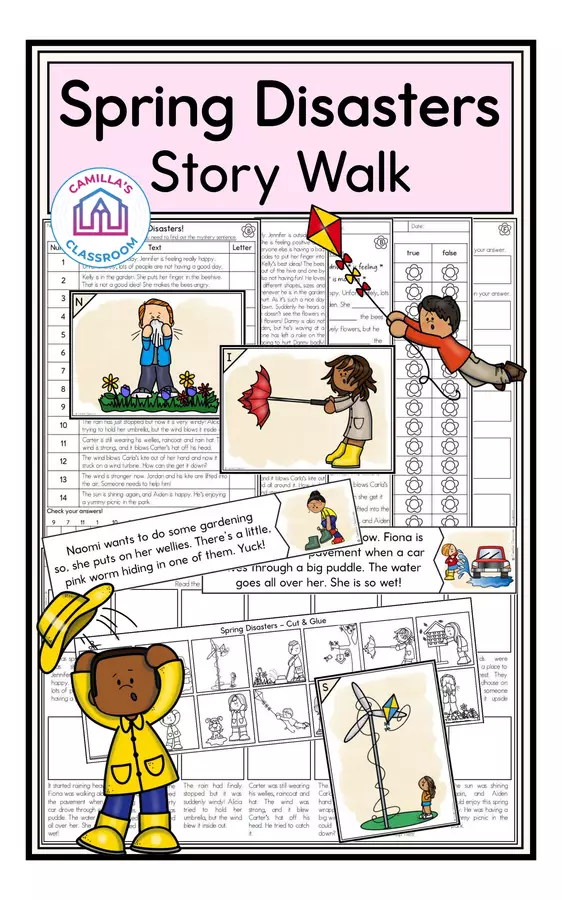 Spring Disasters - Story Walk Esercizi - Spring Disasters - Story Walk - Camilla's Classroom - Pagina di copertina