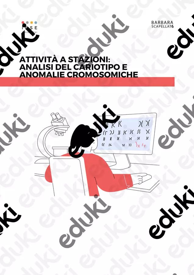 Analisi del cariotipo e diagnosi delle anomalie cromosomiche Didattica a stazioni - Analisi del cariotipo e diagnosi delle anomalie cromosomiche - Barbara Scapellato - IBSE e dintorni - Pagina di copertina